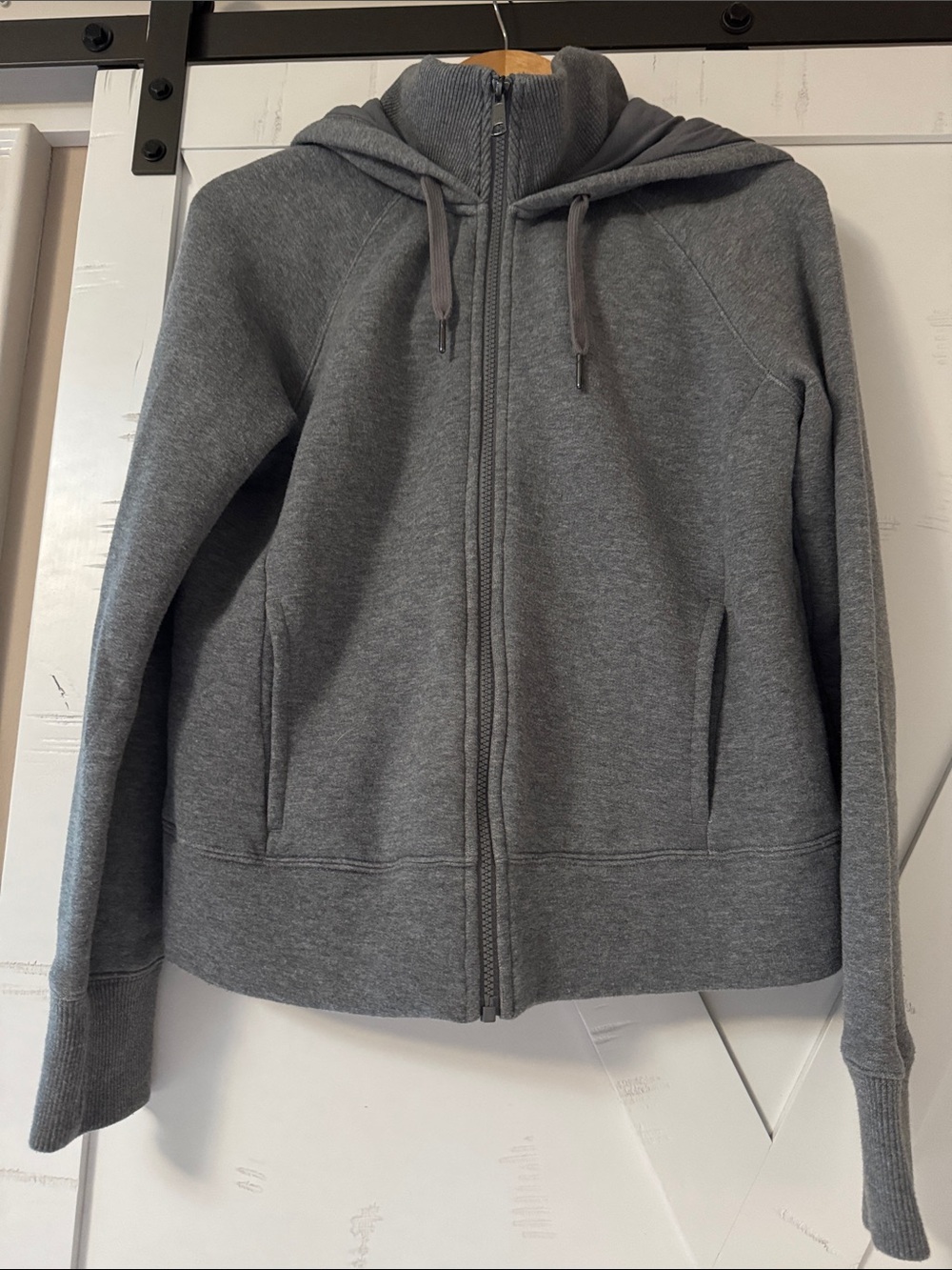 Zella Gray Full-Zip Hooded Sweatshirt